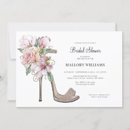 Floral Wedding Heels Bridal Shower Kaart