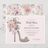 Floral Wedding Heels Vrijgezellenfeest Kaart (Voorkant / Achterkant)