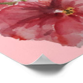 Floral Wedding "Hollyhock"-zitkaart. Poster (Hoek)