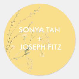 Floral Wedding Invitat Envelope Square Classic Ro Ronde Sticker