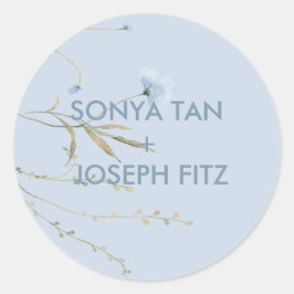 Floral Wedding Invitat Envelope Square Ronde Sticker