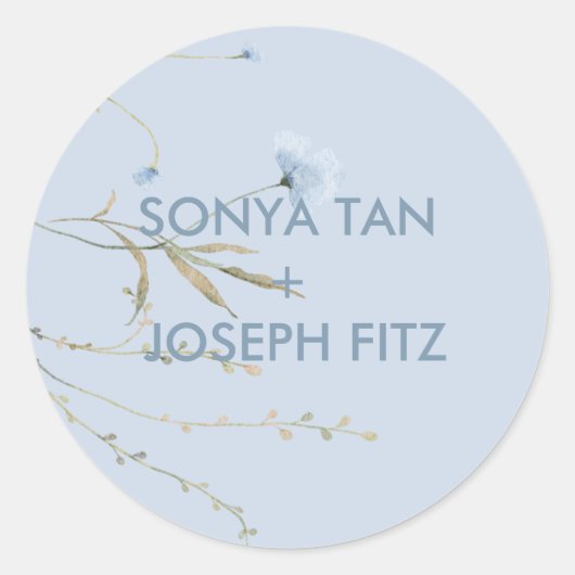 Floral Wedding Invitat Envelope Square Ronde Sticker (Voorkant)