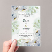 Floral wedding Invitation  Acryl Uitnodigingen (Insitu (Draagbaar))