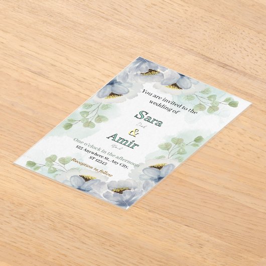 Floral wedding Invitation  Acryl Uitnodigingen (Laagn)