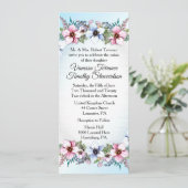 Floral Wedding Invitation Blue Kaart (Staand voorkant)