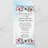 Floral Wedding Invitation Blue Kaart (Voorkant / Achterkant)