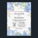 Floral Wedding Invitation Blue Waterverf Floral Kaart<br><div class="desc">Floral Wedding Invitation. Blauwe Waterverf bloemen. Witte achtergrond. Afdrukbaar digitaal. Voor verdere aanpassing,  te klikken gelieve de knoop "van de Aanpassing het"en ons ontwerphulpmiddel te gebruiken om deze sjabloon te wijzigen.</div>