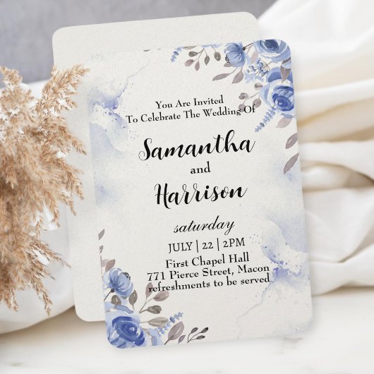 floral wedding invitation card bedankkaart