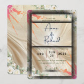 Floral Wedding Invitation Card Kaart (Voorkant / Achterkant)