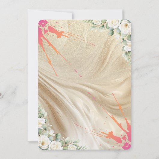 Floral Wedding Invitation Card Kaart (Achterkant)