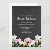 Floral Wedding Invitation Card Kaart (Voorkant / Achterkant)