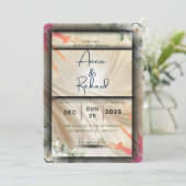 Floral Wedding Invitation Card Kaart (Staand voorkant)