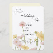 floral wedding invitation card  kaart (Voorkant / Achterkant)