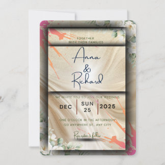 Floral Wedding Invitation Card Kaart
