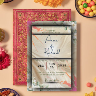 Floral Wedding Invitation Card Kaart