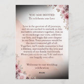 Floral Wedding Invitation CARD modern design Kaart (Achterkant)