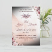 Floral Wedding Invitation CARD modern design Kaart (Staand voorkant)