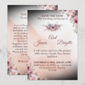 Floral Wedding Invitation CARD modern design Kaart (Voorkant / Achterkant)