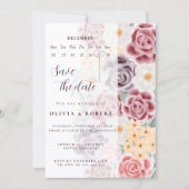 Floral wedding invitation combines romantic elegan kaart (Voorkant)