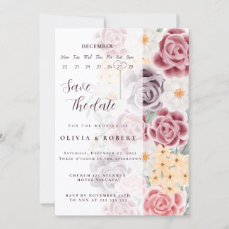 Floral wedding invitation combines romantic elegan kaart