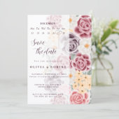 Floral wedding invitation combines romantic elegan kaart (Staand voorkant)