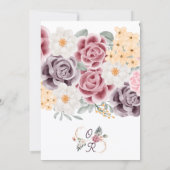 Floral wedding invitation combines romantic elegan kaart (Achterkant)
