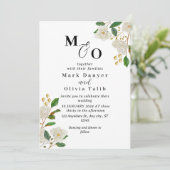 Floral Wedding Invitation Custom Roos Design Kaart (Staand voorkant)
