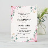 Floral Wedding Invitation Custom Roos Design Kaart (Staand voorkant)