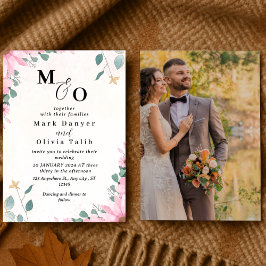 Floral Wedding Invitation Custom Roos Design Kaart