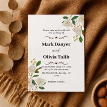 Floral Wedding Invitation Custom Roos Design Kaart