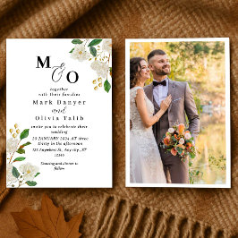 Floral Wedding Invitation Custom Roos Design Kaart