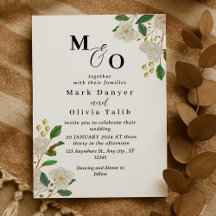 Floral Wedding Invitation Custom Roos Design Kaart