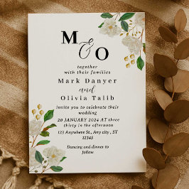 Floral Wedding Invitation Custom Roos Design Kaart