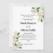 Floral Wedding Invitation Custom Roos Design Kaart (Voorkant)