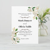 Floral Wedding Invitation Custom Roos Design Kaart (Staand voorkant)