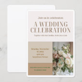 Floral Wedding Invitation-Elegant Botanical Design Kaart (Voorkant / Achterkant)