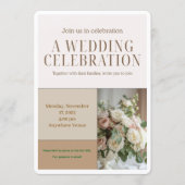 Floral Wedding Invitation-Elegant Botanical Design Kaart (Voorkant)