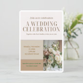 Floral Wedding Invitation-Elegant Botanical Design Kaart (Staand voorkant)