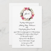 Floral Wedding Invitation Elegant Greenery Invite Kaart (Voorkant / Achterkant)