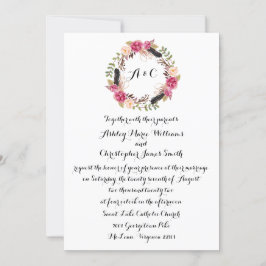 Floral Wedding Invitation Elegant Greenery Invite Kaart