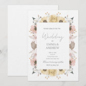 Floral Wedding Invitation – Elegant  Kaart (Voorkant / Achterkant)