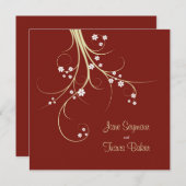 Floral Wedding Invitation - Elegant & Simple Kaart (Voorkant / Achterkant)