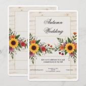 Floral Wedding Invitation – Elegant & Simple Kaart (Voorkant / Achterkant)