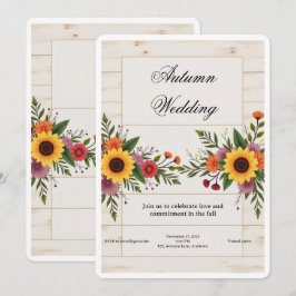 Floral Wedding Invitation – Elegant & Simple Kaart