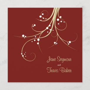 Floral Wedding Invitation - Elegant & Simple Kaart