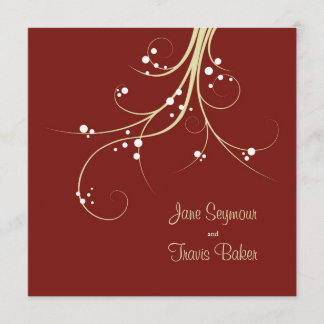 Floral Wedding Invitation - Elegant & Simple Kaart