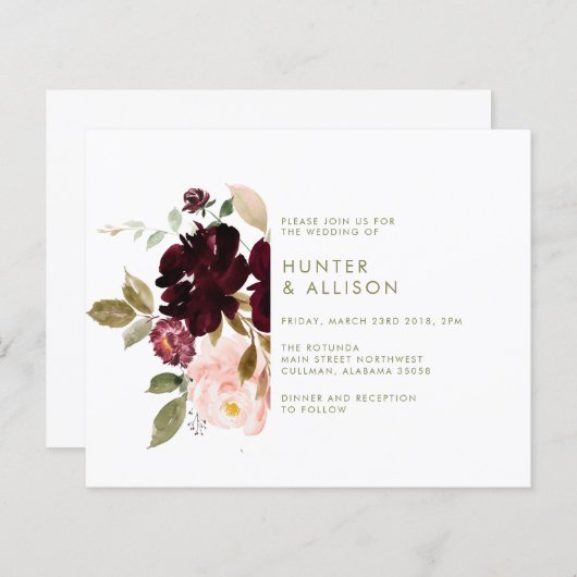 Floral Wedding Invitation Flyer (Voorkant / Achterkant)