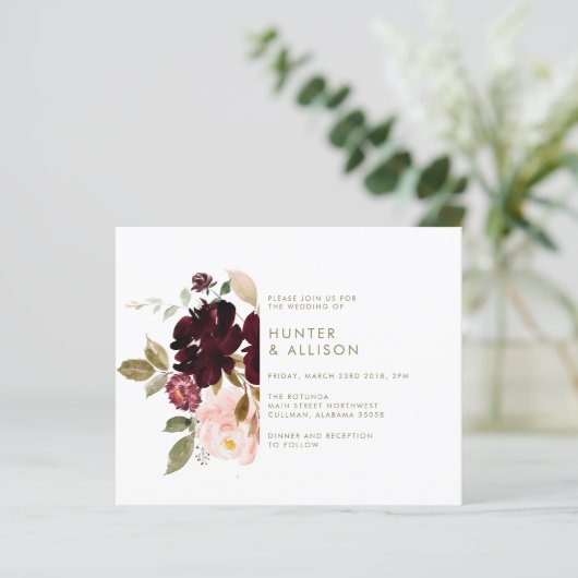 Floral Wedding Invitation Flyer (Staand voorkant)