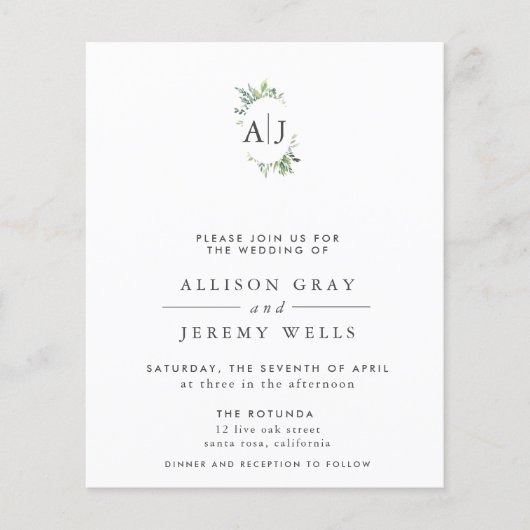 Floral Wedding Invitation Flyer (Voorkant)