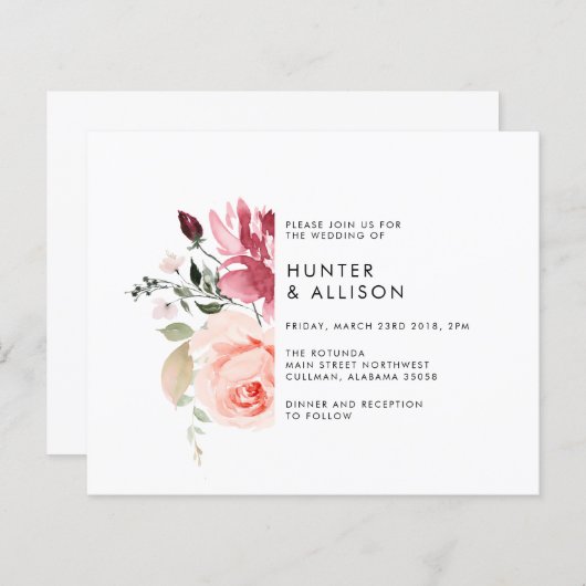 Floral Wedding Invitation Flyer (Voorkant / Achterkant)